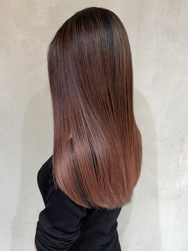 アイティーバイアルバム 八王子店(IT by ALBUM) ピンクブラウンバレイヤージュ_外ハネボブ_ba383102