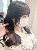 韓国前髪顔周り×フェミニンダークアッシュ【新宿/髪質改善】