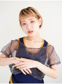 ミディアムヘア/斜めバング/グレージュカラー/新宿駅