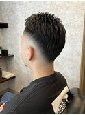 ロースキンフェード　ツーブロ　オールバック