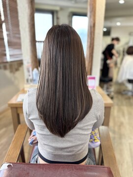 ヘア カンパニー トワ 千葉店(TOWA) 伸ばしかけレイヤー×ブリーチなしミルクティーカラー