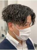 センターパート/波巻きパーマ/スパイラルパーマ/men's