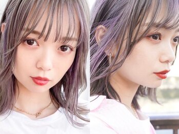 ユイマァル 倉敷店(YUIMARL)の写真/【岡山/倉敷/色落ちも綺麗♪】ブリーチダブルカラー/ブリーチなしダブルカラー/デザインカラー/ベージュ