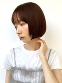 ラベンダーカラー/ワンレンショートボブ/似合わせカットp越谷