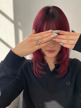 ヘアーディア みどり店(Hair...DiA) レイヤーカット、ワインレッド