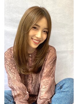 ジーナ 船橋(Zina) 小顔セミウェットウェーブピンクベージュハイライトカラー