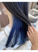 【さりげないお洒落】インナーカラー×ネイビー
