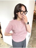 大人可愛い外ハネボブ/春カラー/くびれミディアム 担当渡辺聖