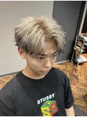 ホワイトベージュエンドカラー　福岡メンズパーマ