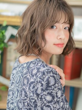 カバーヘア イヴ 戸頭店(COVER HAIR EVE) ■グレージュカラーゆるふわボブパーマ308-2★戸頭20代30代40代!