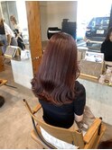 ブリーチなしピンクラベンダー透明感レッドブラウン