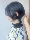 【morio原宿】丸みショート 黒髪 前髪あり