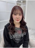 ブリーチ無しダブルカラーで深めボルドー