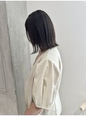 YOKE ぱつっと切りっぱなしボブ結べるボブネイビーグレージュ
