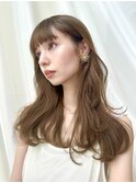 揺れるレイヤーカットチョコレートブラウンニュアンスカラー