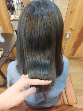 エルムトウキョウ(ELM Tokyo) 白髪ぼかしハイライト☆オリーブグレー☆