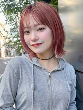 トルネード(TORNADO) 切りっぱなしボブ フェイスレイヤーピンク透明感カラーt817