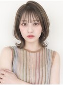 外ハネボブ斜めバングフェイスフレーミングデザインカラー