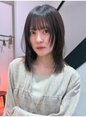 天神　ボブ　顔まわりレイヤーカット　ブリーチなしカラー