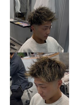 【史進】1ブリーチ金メッシュジェットモヒカンアップバン