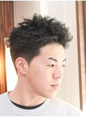 メンズスパイキーショートピンパーマ