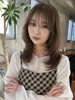 サイン 渋谷(SIGN)&nbsp;韓国ヘアミディアムレイヤーカットブリーチ無しダブルカラー