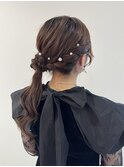 サイドポニー／結婚式ヘアセット@20代30代40代