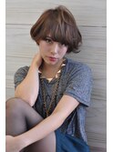 くせ毛風ルーズカール×オレンジベージュ
