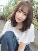 吉祥寺大人かわいいカーキグレージュフェザーバングボブ30代