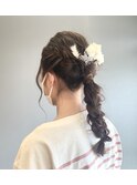 編み込みゆるかわアレンジ