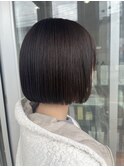 ミニボブ/内巻きボブ/暗髪/髪質改善/ナチュラル/20代30代40代