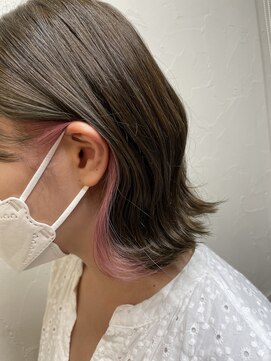 シュリット(schritt) イヤリングカラーインナーカラー さくらピンクボブ YOSHITAKE