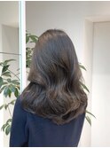 くびれ巻き/アッシュグレージュ/レイヤー/セミロング/内巻き