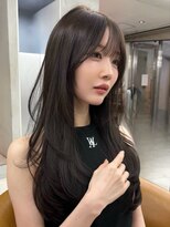 サイン 表参道(SIGN)&nbsp;韓国ヘアグレージュカラーブリーチ無し髪質改善イヤリングカラー