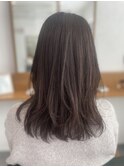 【くびれレイヤー】アッシュグレージュセミロング