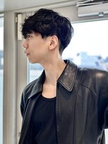 ロンドアンメゾン 原宿(Lond un Maison.) men'sカットスペインカールブルーブラック黒染めブリーチ