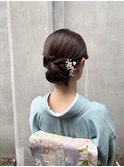 訪問着アレンジ艶シニヨン