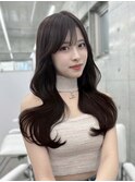 透明感ダークグレー/赤味なしカラー/韓国くびれヘア/表参道