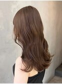 ロング暗めカラー韓国ヘア顔周りレイヤー_ba473673