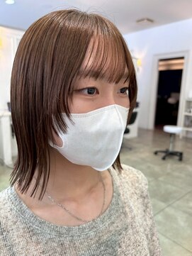 ドクターズサロン レラパール シースルーバング/秋色ブラウン/レイヤーボブ/ぱっつんミディ