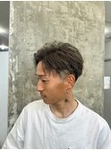 フェザーショートアップバングセンターパートメンズハイライト