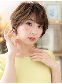 ★ハニーブラウンブリーチなしゆるふわショートヘア30代40代★2