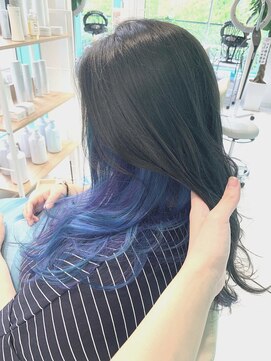 ワクヘアー(WaKu hair) ブルー＋パープルMIXインナーカラー