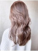 グレージュロング_アースカラーくびれヘアツートン_ba376101