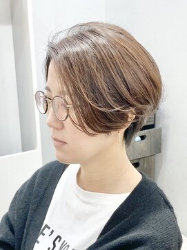 キャンバス 川崎(canvas.) 長めハンサムショート　シルキーベージュ／川崎／髪質改善／艶髪