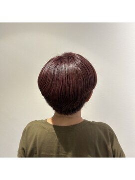 リュネッツ あざみ野店(lunettes) 【白髪ぼかし】ハイライトピンクベージュ×耳出しショート