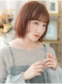 韓国風ベージュピンク外ハネ透け感ミニボブa浦和20代30代40代