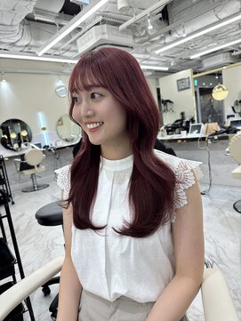 シェノン サントル(CHAINON CENTRE) レイヤーカット/デザインカラー/オリーブベージュ/ウェットヘア