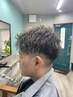 メンズカット＋抜きっぱなしハイライト(メッシュ)￥14300-→￥12000-