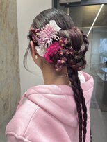 着物ヘア卒業式ヘア成人式ヘアヘアセットカチモリタイトアレンジ